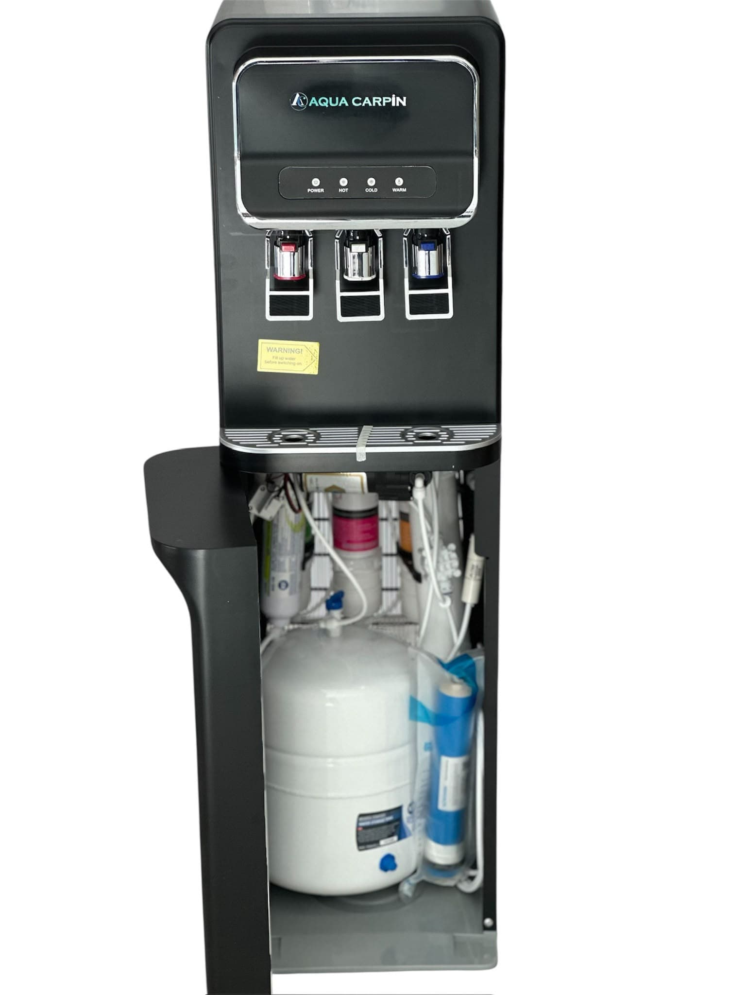 Inside the Aqua Carpin dispenser: filters, tank and membrane